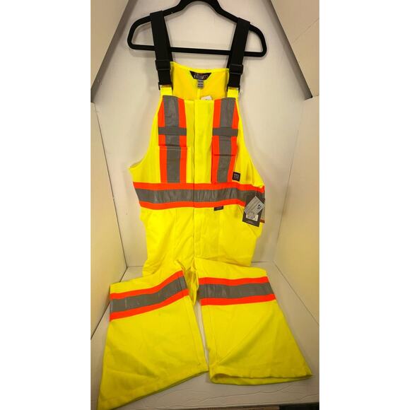 Construction Overall Pant- Men 3XL - NWT-Work King Safety Bib -High Visibility - Picture 2 of 9